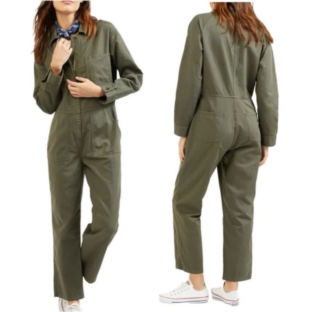 Universal Thread Jumpsuit green Khaki Cotton Size 4